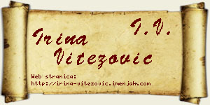 Irina Vitezović vizit kartica
